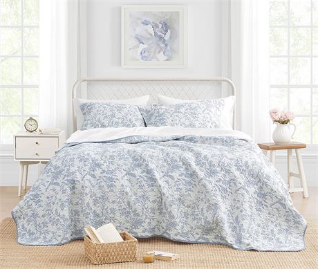 Laura Ashley Home Quilt Bedding Set - Amberley Blue - Unknown Size