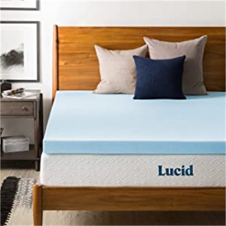 Lucid 3 Inch Mattress Topper Full with Gel Infused Memory Foam