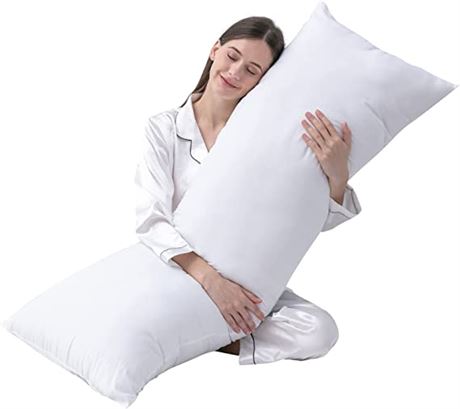 Large Body Pillow Insert- Breathable Full Body Pillow for Side Sleeper