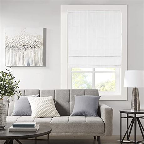 Madison Park Galen Cordless Roman Shades, 27" x 64", White