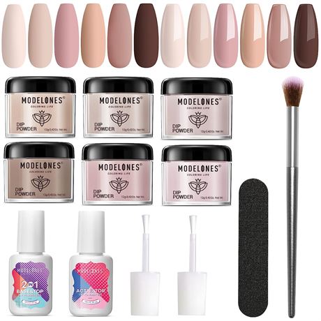 Modelones 6 Colors Dip Powder Nail Kit Starter