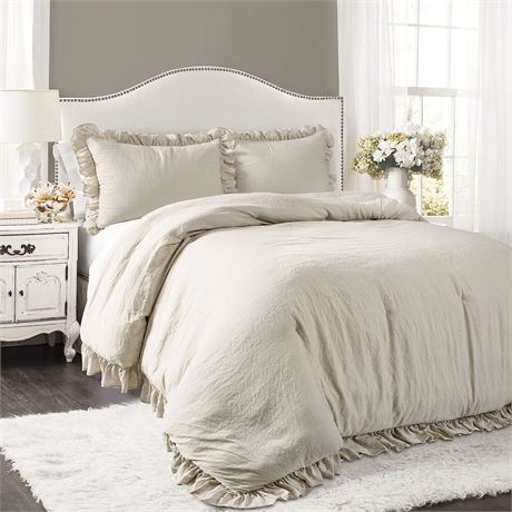 Lush Decor Reyna 3-Piece Ruffled Comforter Bedding Set