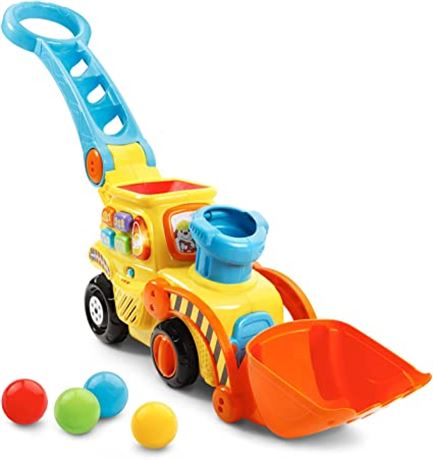 VTech Pop-a-Balls Push & Pop Bulldozer, Yellow