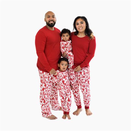 Burt's Bees Big Kids Woodland Winter Pajamas - Red - Large