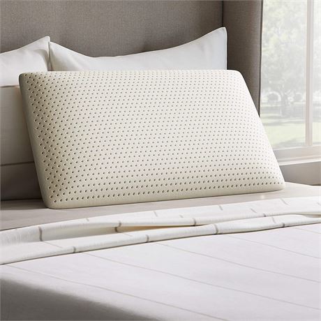 LUCID Talalay Latex Foam Pillow - Mid-Loft - Medium Plush Feel, Queen,Set of 2