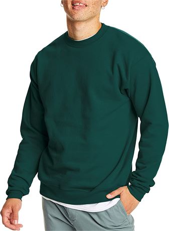 Hanes mens Ecosmart Sweatshirt, Deep Forest, Large US