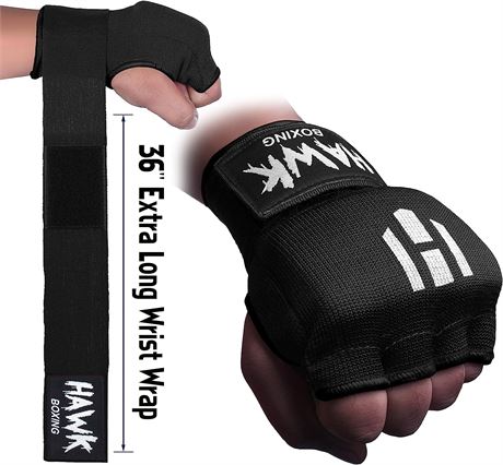 Hawk Padded Inner Gloves Training Gel Elastic Hand Wraps for Boxing