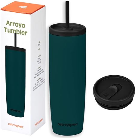 Retrospec Arroyo Stainless Steel Tumbler with Lid and Straw