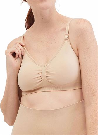 Motherhood Maternity Women�s Seamless Clip Down Nursing Bra - Nude - Large