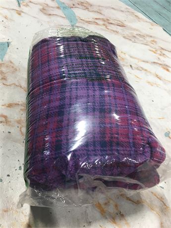 Purple Plaid Throw Blanket