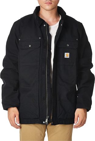 Carhartt Men's Relaxed Fit Washed Duck Insulated Traditional Coat - XL - Black