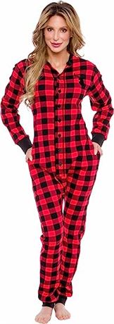 Silver Lilly Slim Buffalo Plaid Flapjack Pajamas, Sm