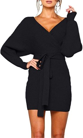 Zonsaoja Women's Sweater Dress - Black