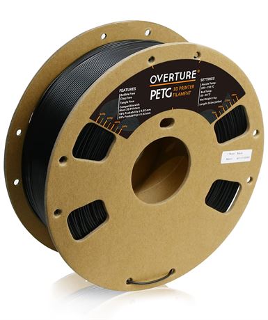 OVERTURE PETG Filament 1.75mm, 3D Printer Filament, 1kg Filament (2.2lbs)