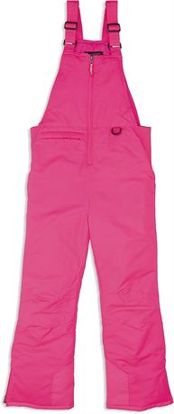 Arctic Quest Girls Ski & Snow Bib Pants Overalls, Day Glow Pink, 10/12