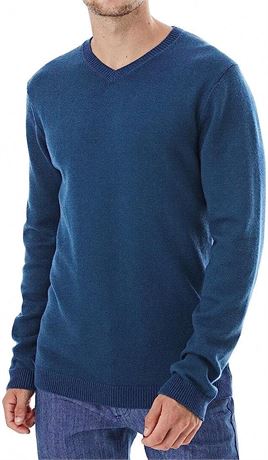 Lello Men's Cotton Wool Blend Midweight Regular fit V-Neck Sweater xl