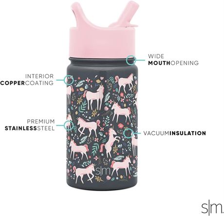 Simple Modern Kids Water Bottle with Straw Lid