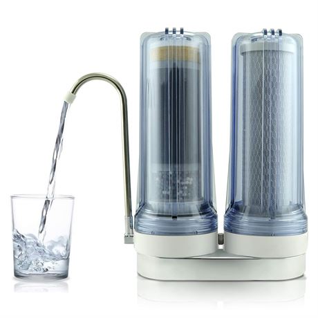 APEX EXPRT MR-2050 Dual Countertop Water Filter, Carbon and Mineral Filter