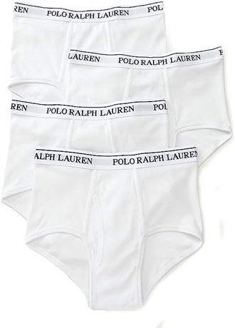 Polo Ralph Lauren Mens 4-Pack Mid-Rise Briefs, Med