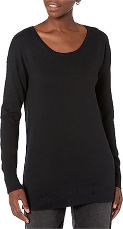 Amazon Essentials Women's Lightweight Long-Sleeve V-Neck Tunic Sweater, Lg