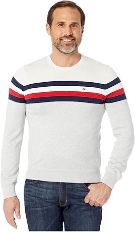 Tommy Hilfiger Men's Long Sleeve Cotton Crewneck Pullover Sweater, XX-L