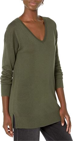 Amazon Essentials Women's Lightweight Long-Sleeve V-Neck Tunic Sweater, XL