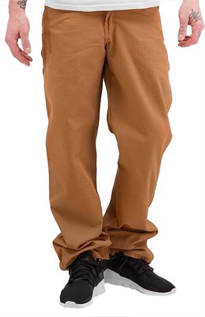 Dickies Men's Relaxed Fit Straight-Leg Duck Carpenter Jean, Brown Duck, 38 x 32