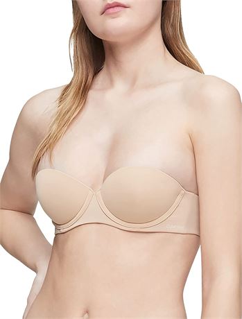 Calvin Klein Women's Naked Glamour Strapless Push-up Bra, 34C