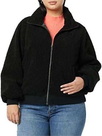 Amazon Essentials Women's Teddy Faux Shearling Funnel Collar Jacket