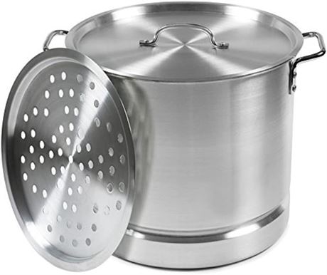 IMUSA USA Aluminum Tamale and Steamer Steamer Pot 20-Quart