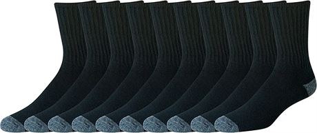 Amazon Essentials Men's Cotton Half Cushioned Crew Socks, Multipacks, size 6-12