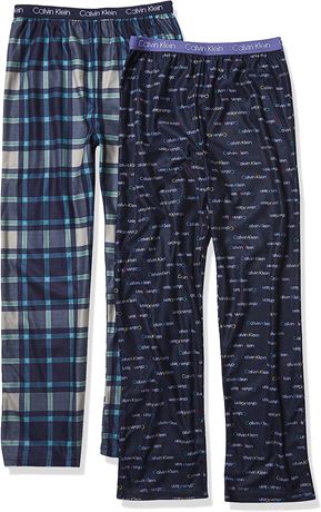 Calvin Klein Boys Pajama Pant, 2 Pack, Medium (7-8)