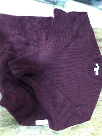 Amazon Men's Long-Sleeve Soft Touch Waffle Stitch Crewneck Sweater XL Burgandy