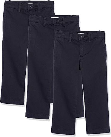 Amazon Essentials BoysUniform Straight-Fit Flat-Front Chino Pants, 3Pk, 6