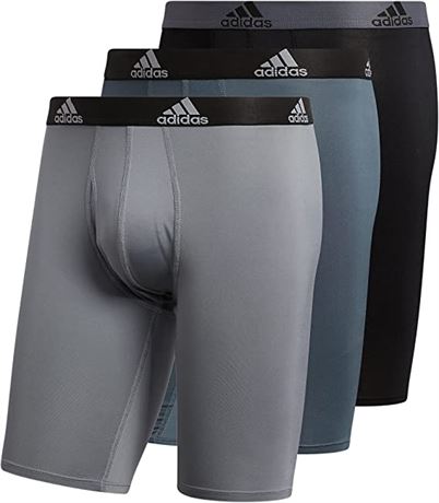 adidas Men's Performance Long Boxer Brief Underwear (3-Pack), Med