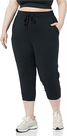 Amazon Essentials Women's Brushed Tech Stretch Crop Jogger Pant, 4X-Lg