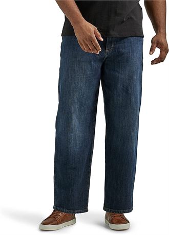 Lee Men's Big & Tall Custom Fit Loose Straight Leg Jean, 56x28