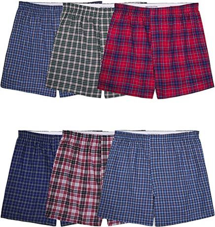 Fruit of the Loom Men's Tag-Free Boxer Shorts, Lg