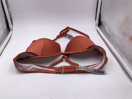 Victoria's Secret Push-Up Bra, 34B, Rust Orange/Rhinestone Straps