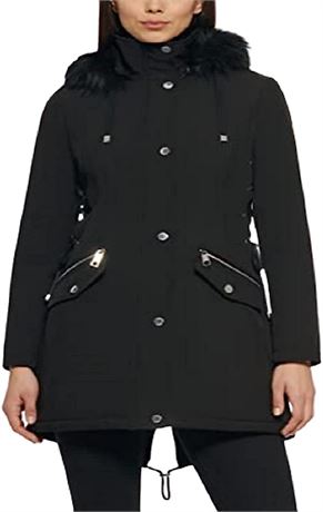 GUESS Womens Long Softshell Coat-Water Resistant Fall Jacket