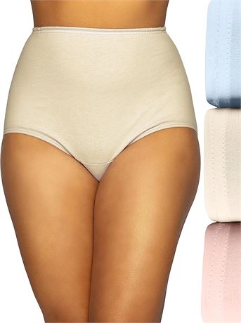 Vanity Fair Women's High-Waisted Cotton Panties, 2-Pack, Beige