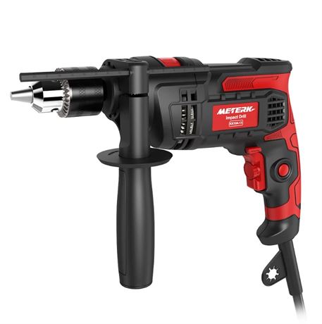 Meterk KK104-13 7.0Amp 1/2 Inch Corded Impact Drill with 3000RPM Variable Speed