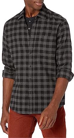 Amazon Essentials Men's Long-Sleeve Flannel Shirt, Med