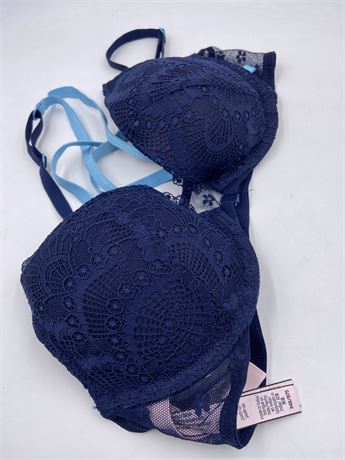 Victoria Secret - Wired Bra - Blue with lace - 34B