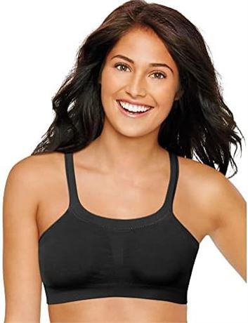 Hanes Ultimate Women's Bandini Multi-Way Wirefree Bra, 2Pk, Sm