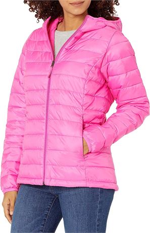 Amazon Essentials Women's Long-Sleeve Full-Zip Hooded Puffer Jacket L