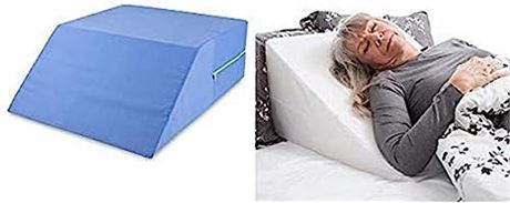 DMI Ortho Bed Wedge Elevated Leg Pillow, 24x20x8 with Blue Cover