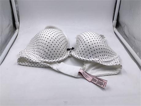 Victoria's Secret Push-Up Bra, 34D, White/Black Polka Dots