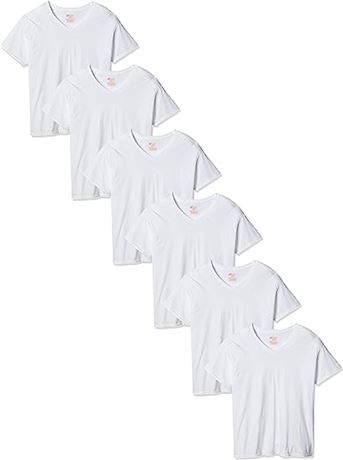 Hanes Ultimate Men's 6-Pack Best V-Neck T-Shirt, Lg