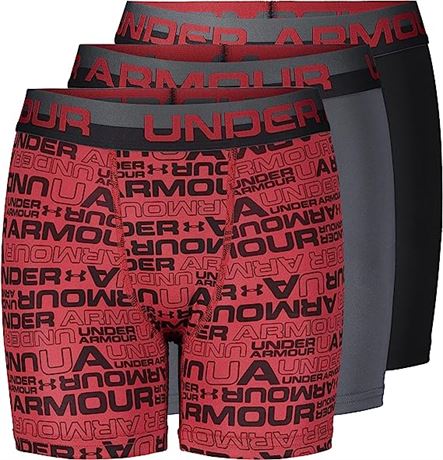 Under Armour Boys' Big 3 Pack Performance Boxer Briefs, X-Lg Youth